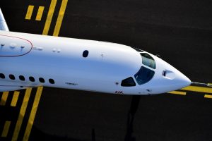 Bid's eye view of the Falcon 6X with skylight on top.